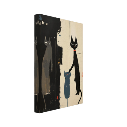 Abstract Cat Family Art Poster Print No Frame 20x30 cm 8x12″ Gallery Wrapped Canvas