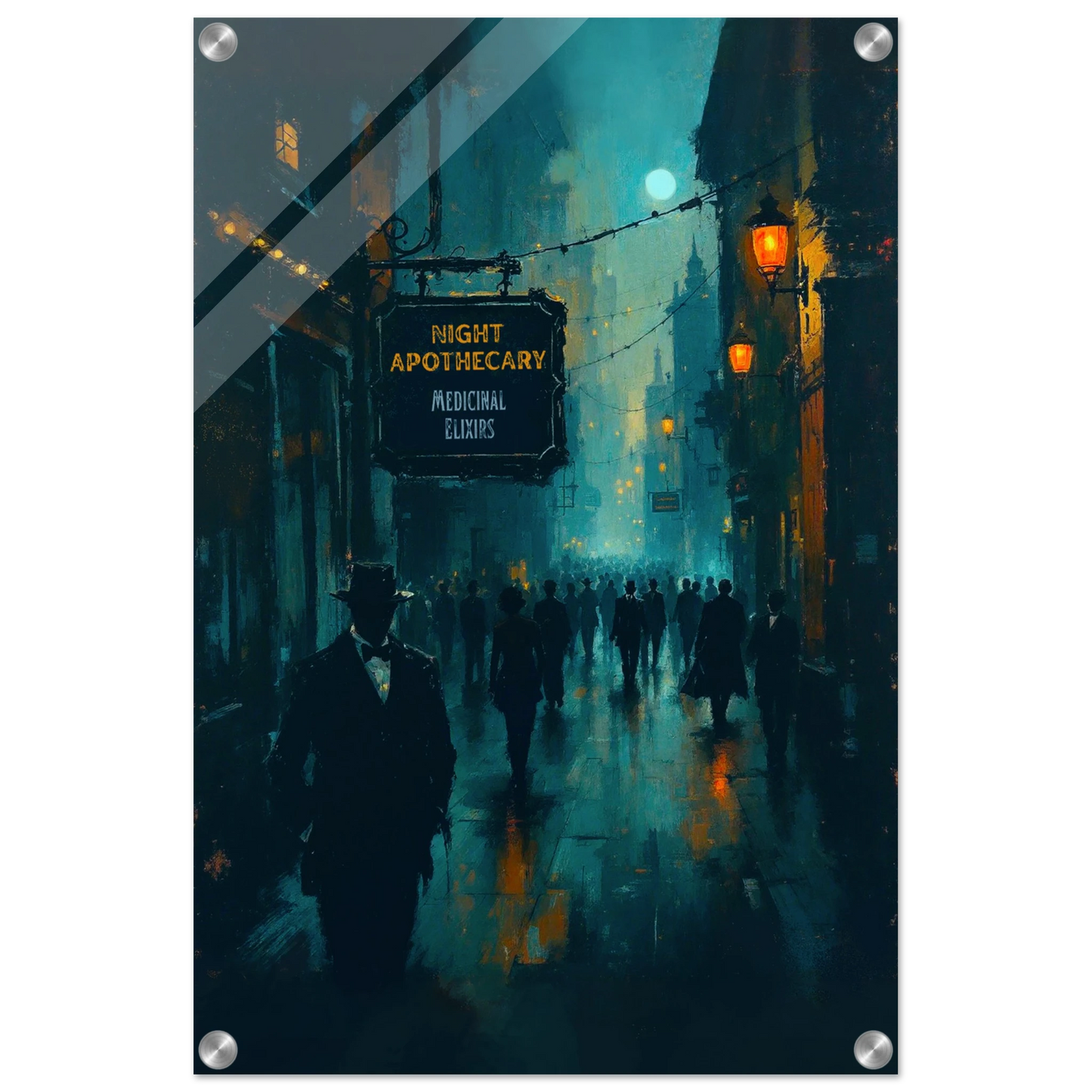 Prohibition Speakeasy Moody Nightlife Art Print No Frame 40x60 cm 16x24″ Sleek Acrylic Print