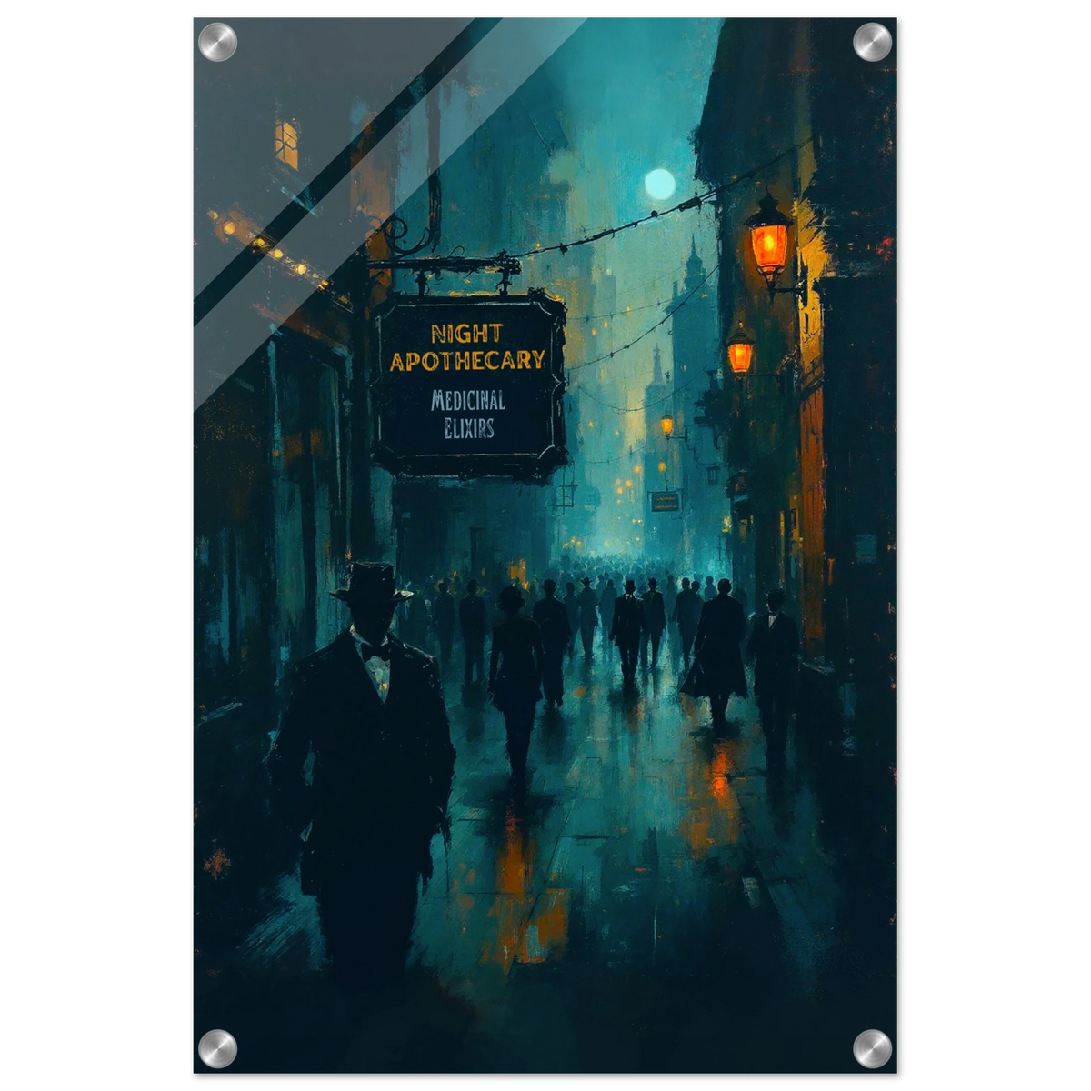Prohibition Speakeasy Moody Nightlife Art Print 40x60 cm 16x24″ Sleek Acrylic Print No Frame