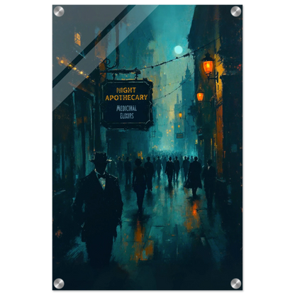 Prohibition Speakeasy Moody Nightlife Art Print 40x60 cm 16x24″ Sleek Acrylic Print No Frame