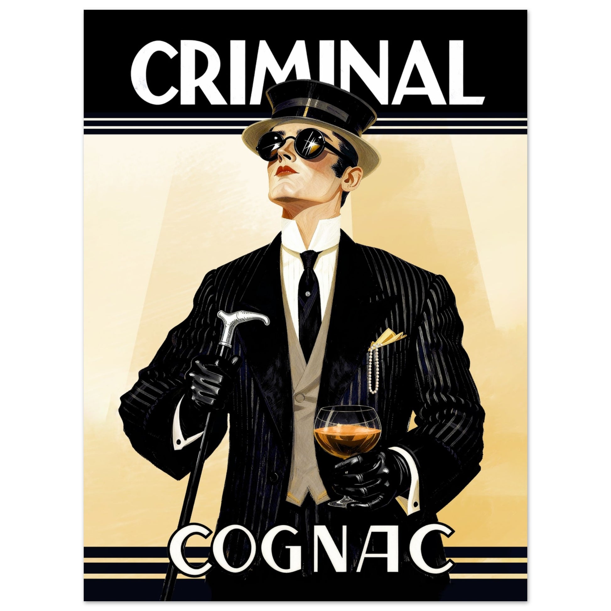Criminal Cognac 1920s Art Deco Print 75x100 cm 30x40″ Premium Matte Poster