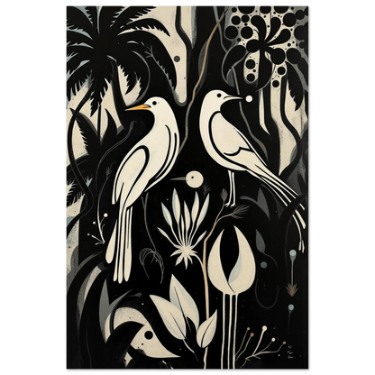 Black & White Minimalist Bird Art Print No Frame 30x45 cm 12x18″ Museum-Quality Matte Paper Poster