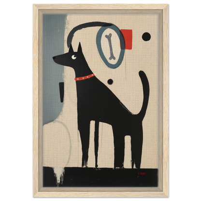 Funny Modern Dog Lover's Art Print 30x45 cm 12x18″ Framed Canvas Light Wood Frame