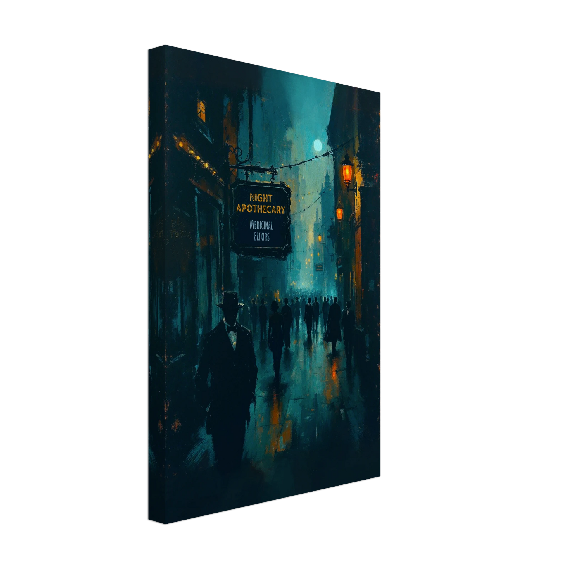 Prohibition Speakeasy Moody Nightlife Art Print 30x45 cm 12x18″ Gallery Wrapped Canvas No Frame