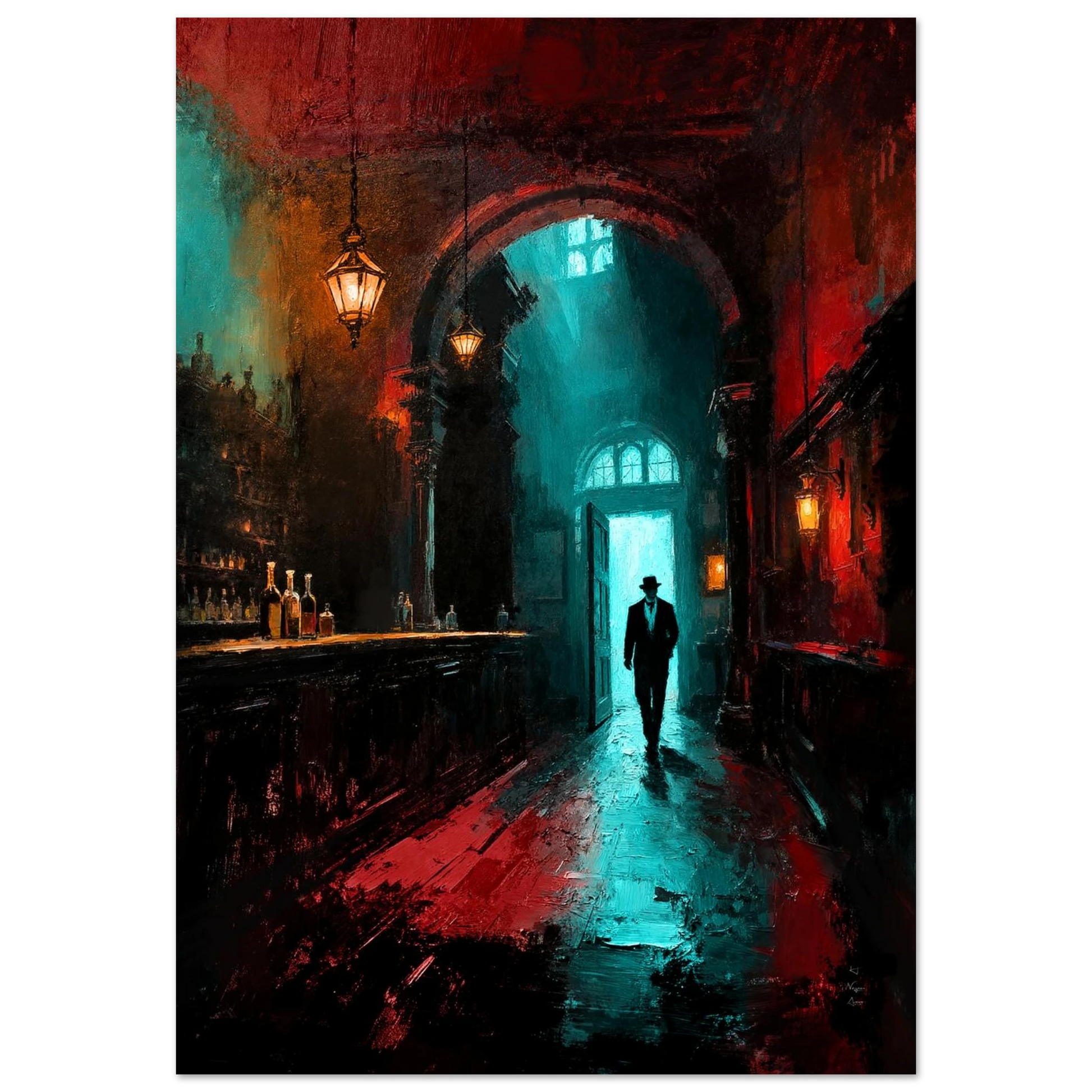 Speakeasy 1920s Bar Art Poster Print 40x60 cm 16x24″ Museum-Quality Matte Framed Poster Black Wood Frame