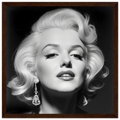 Marilynn Monroe Art Print Dark Brown Wood Frame 30x30 cm 12x12″ Premium Matte Paper Wooden Framed Poster