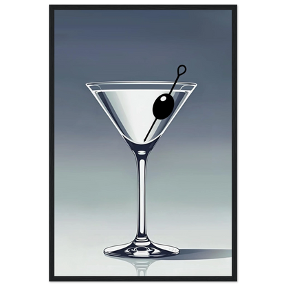 Retro Martini Lounge Cocktail Bar Art Print 40x60 cm 16x24″ Premium Matte Paper Wooden Framed Poster Black Wood Frame