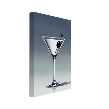 Retro Martini Lounge Cocktail Bar Art Print 20x30 cm 8x12″ Gallery Wrapped Canvas No Frame