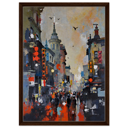 Gothic City Street Art Print - European Cityscape