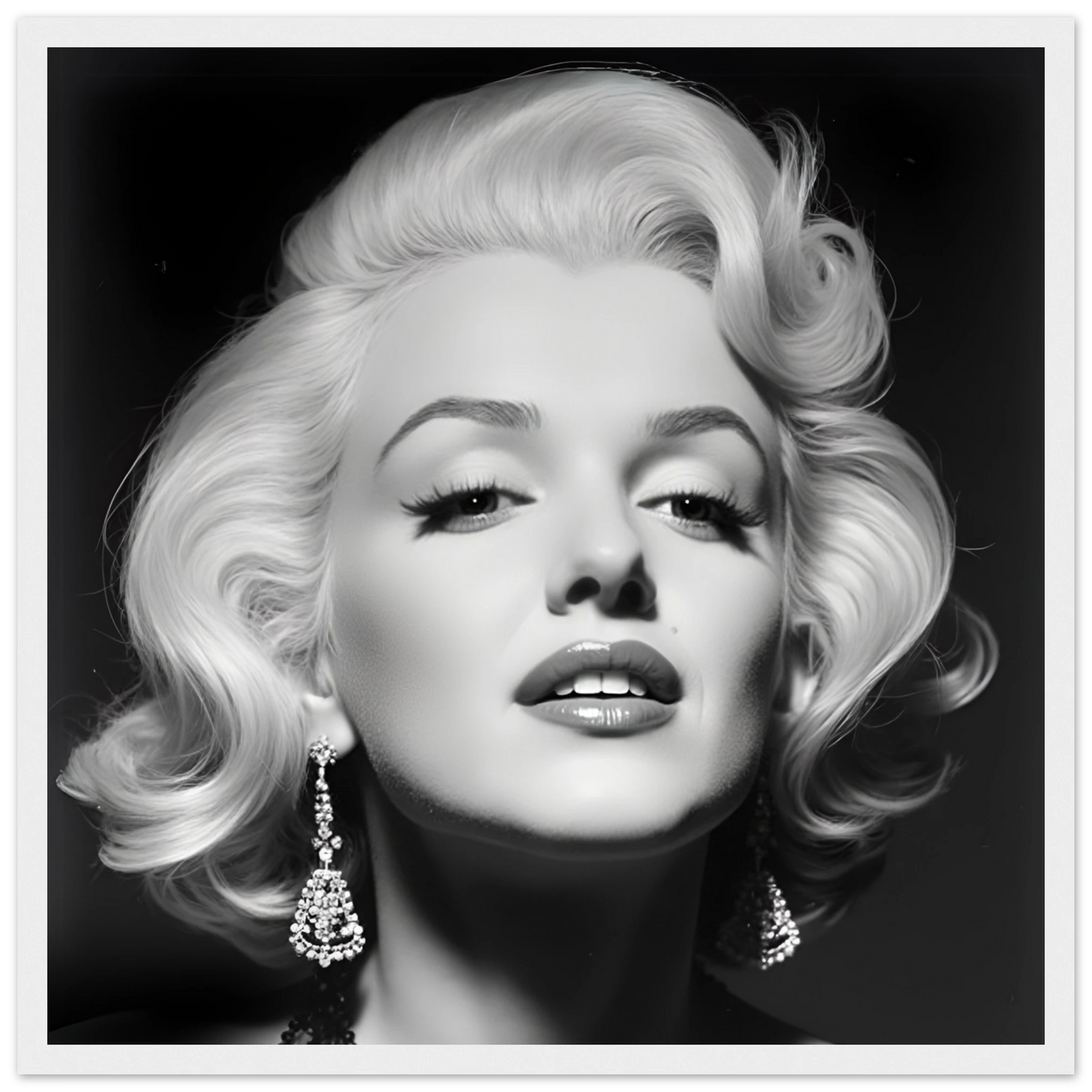 Marilynn Monroe Art Print White Wood Frame 40x40 cm 16x16″ Premium Matte Paper Wooden Framed Poster