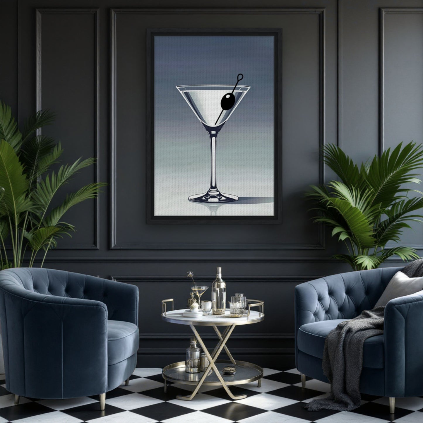 Retro Martini Lounge Cocktail Bar Art Print 40x60 cm 16x24″ Sleek Acrylic Print No Frame