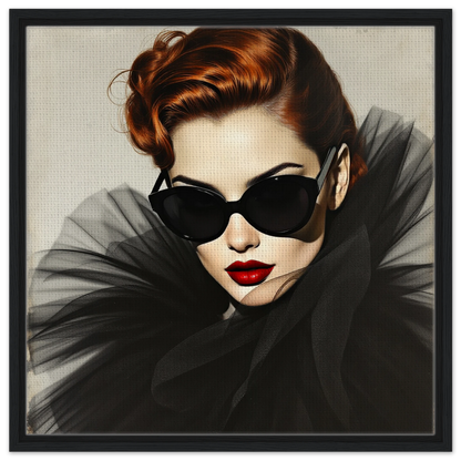 Femme Fatale Paris Runway Fashion Art Print 60x60 cm 24x24″ Framed Canvas