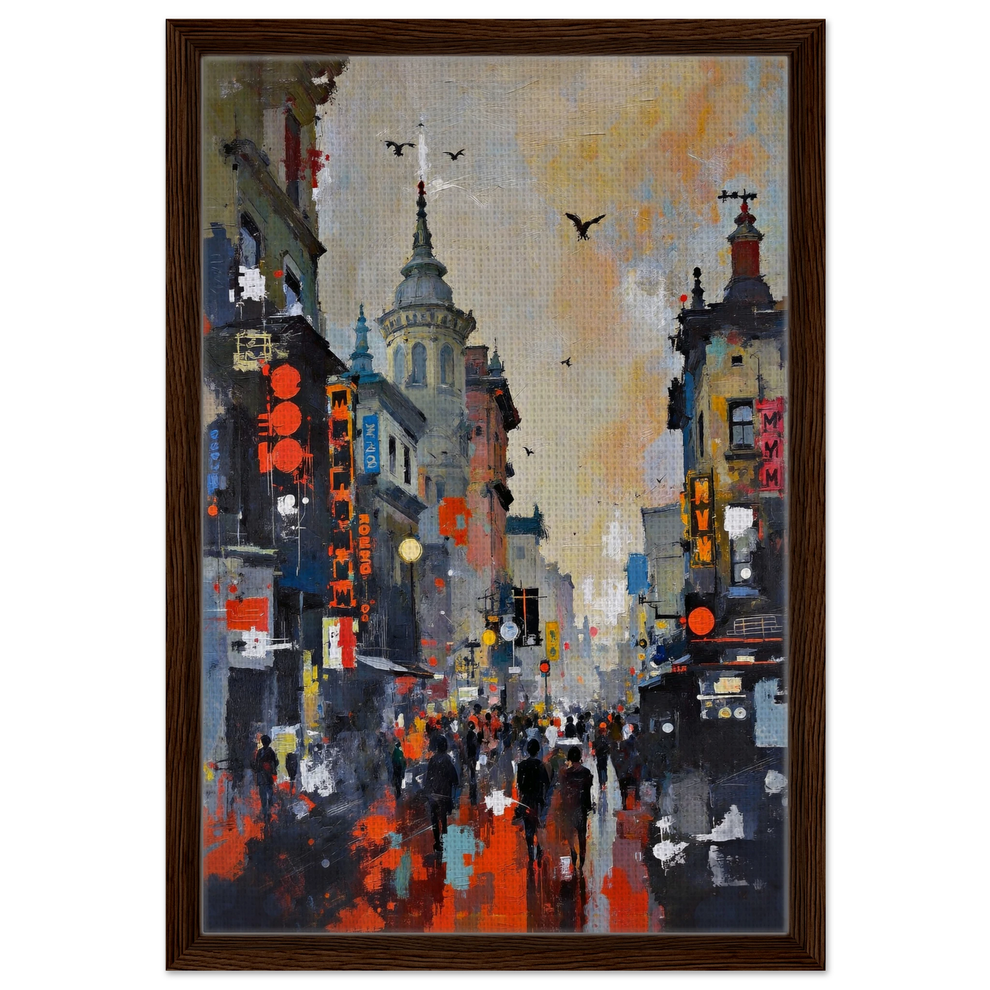 Gothic City Street Art Print - European Cityscape