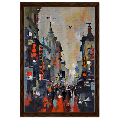 Gothic City Street Art Print - European Cityscape