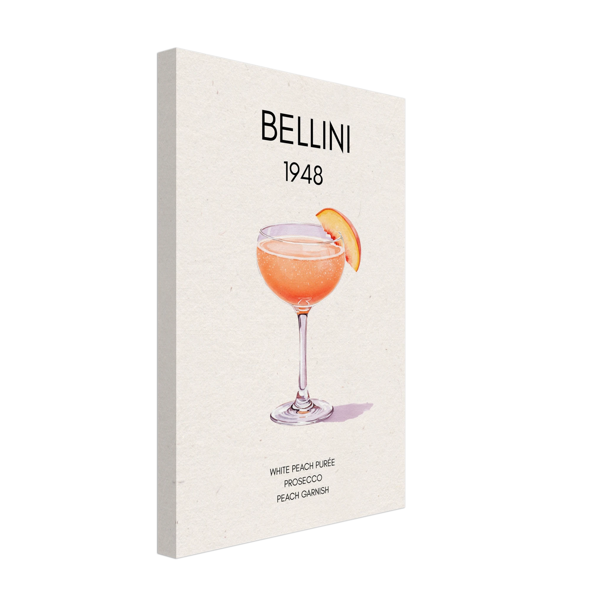 Italian Bellini Cocktail Bar Poster Print 30x45 cm 12x18″ Gallery Wrapped Canvas No Frame