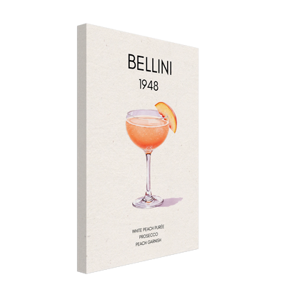 Italian Bellini Cocktail Bar Poster Print 30x45 cm 12x18″ Gallery Wrapped Canvas No Frame