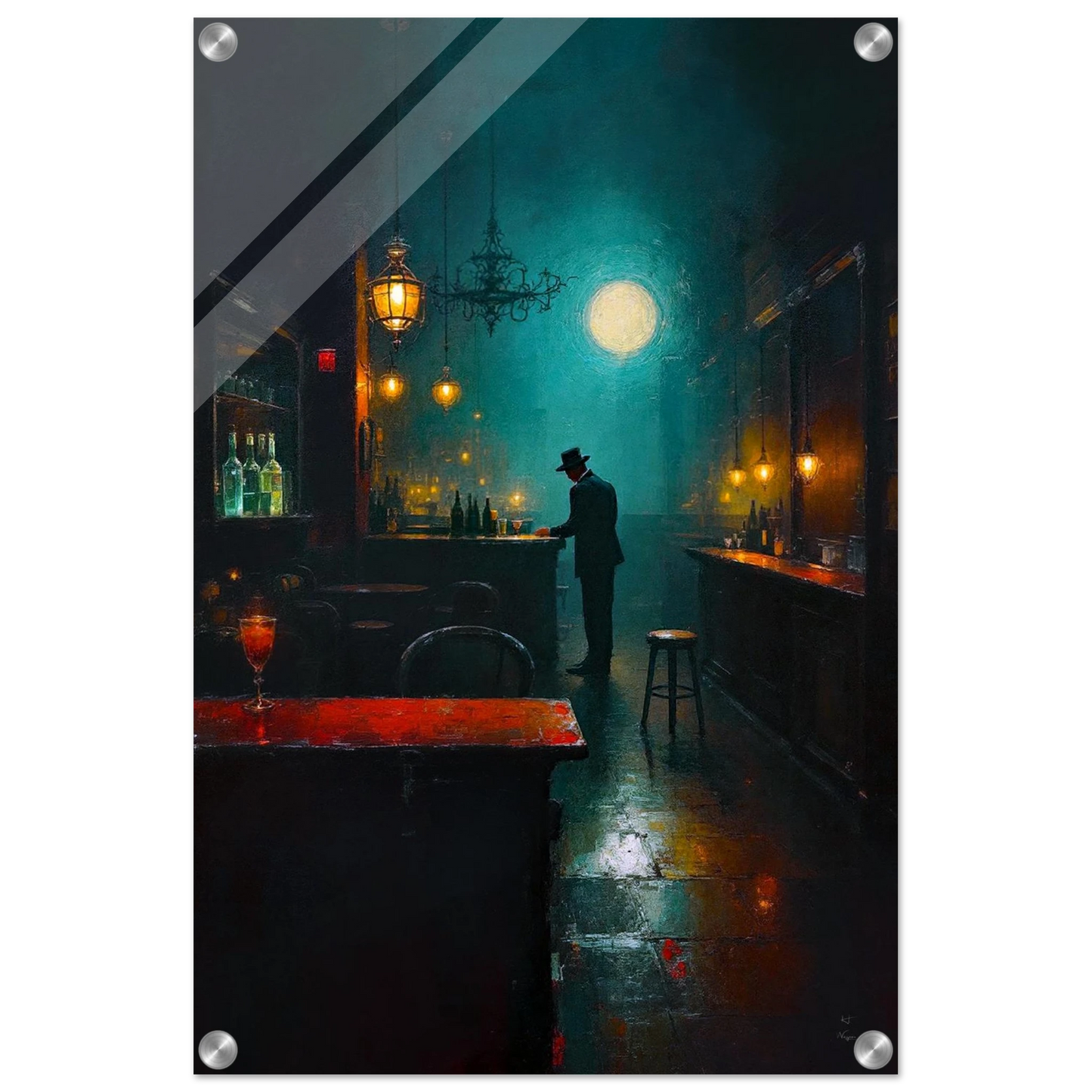 Speakeasy Bootleg Prohibition Bar Art Print No Frame 40x60 cm 16x24″ Sleek Acrylic Print