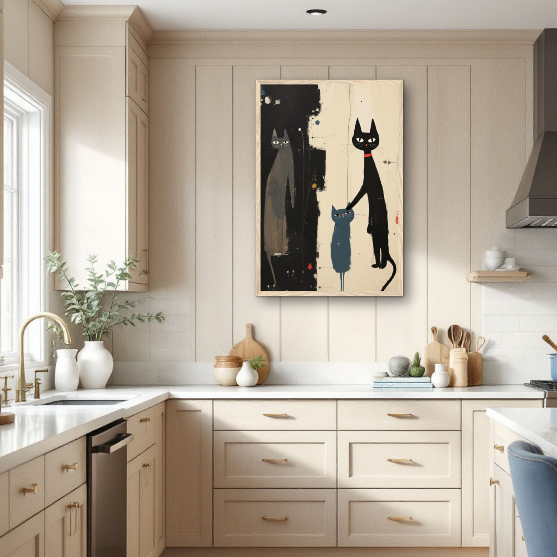 Abstract Cat Family Art Poster Print