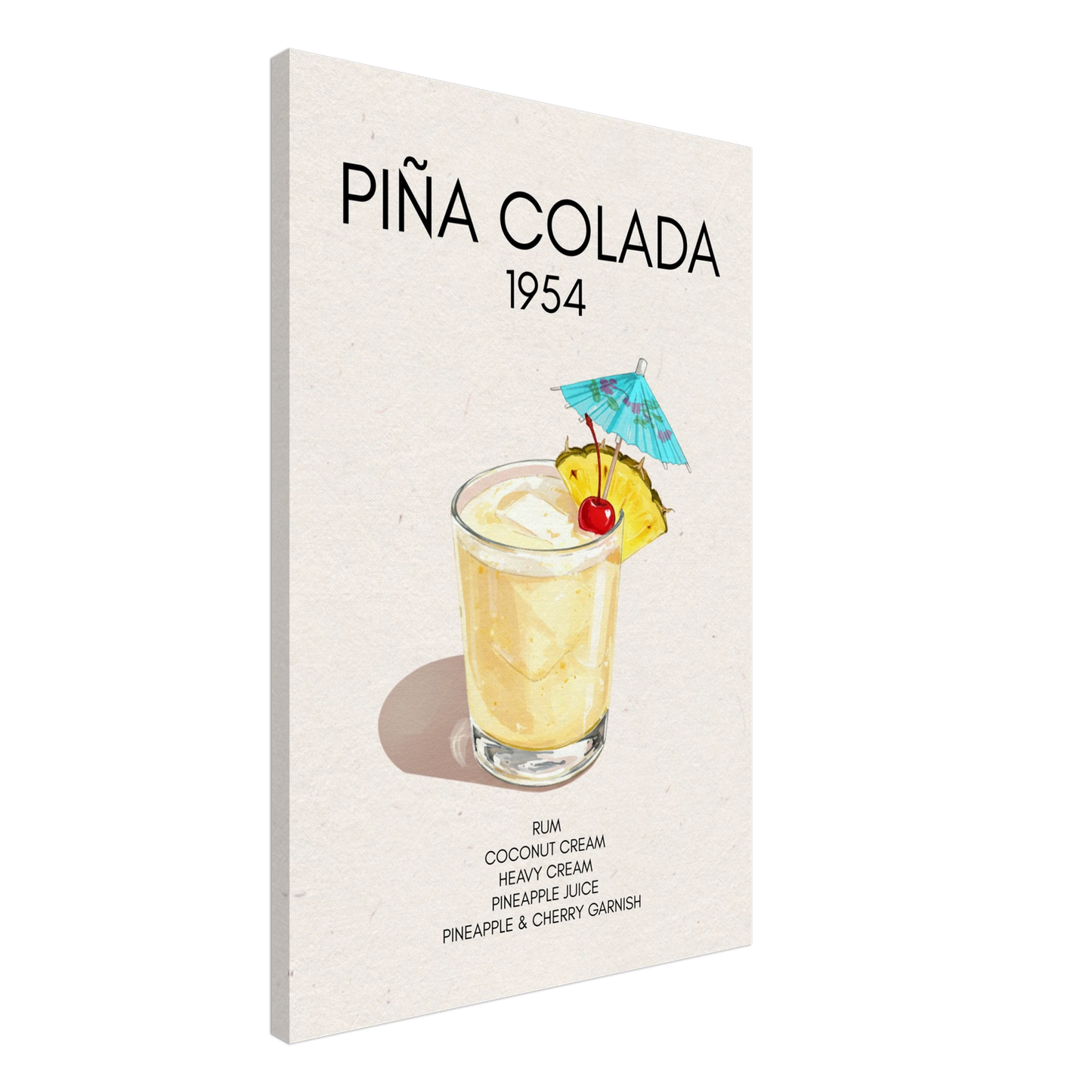 Pina Colada Cocktail Bar Poster Print No Frame 60x90 cm 24x36″ Gallery Wrapped Canvas