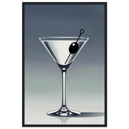 Retro Martini Lounge Cocktail Bar Art Print 40x60 cm 16x24″ Museum-Quality Matte Paper Wooden Framed Poster Black Wood Frame