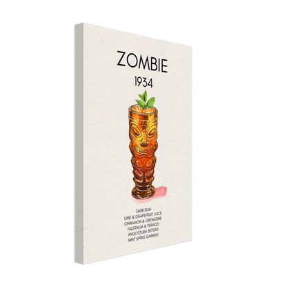 Zombie Tiki Cocktail Bar Art Print No Frame 30x45 cm 12x18″ Gallery Wrapped Canvas