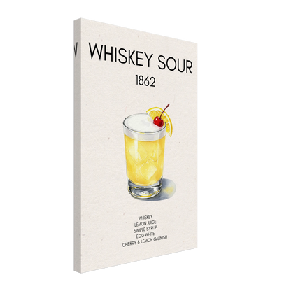Whiskey Sour Cocktail Bar Art Print No Frame 40x60 cm 16x24″ Gallery Wrapped Canvas