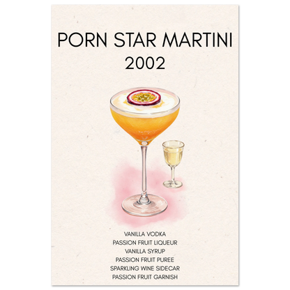 Porn Star Martini Bar Art Cocktail Print No Frame 30x45 cm 12x18″ Premium Matte Paper Poster