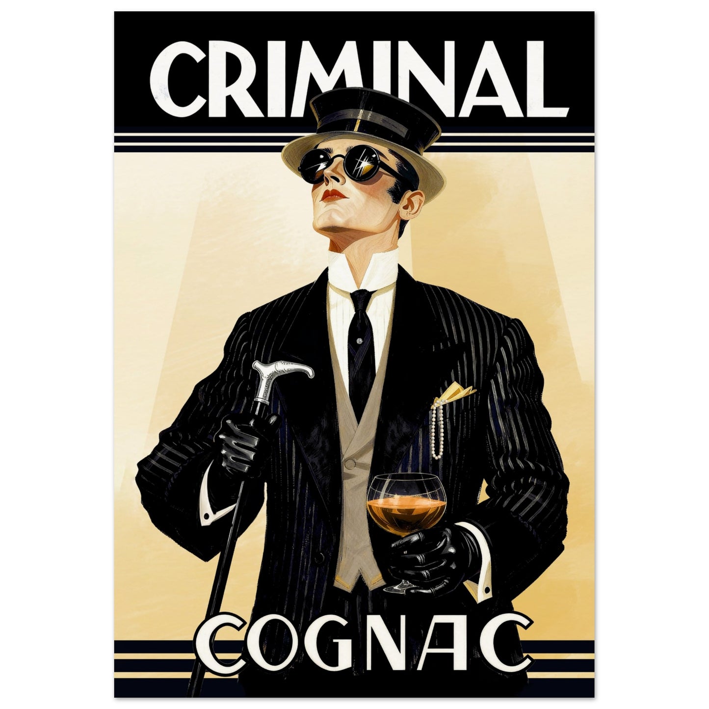 Criminal Cognac 1920s Art Deco Print 70x100 cm 28x40″ Museum-Quality Matte Poster