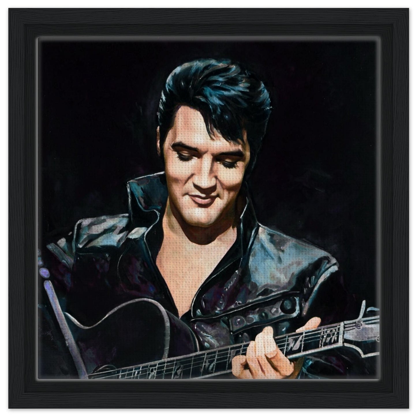 Elvis Presley Comeback Tour Art Print Black Wood Frame 30x30 cm 12x12″ Framed Canvas