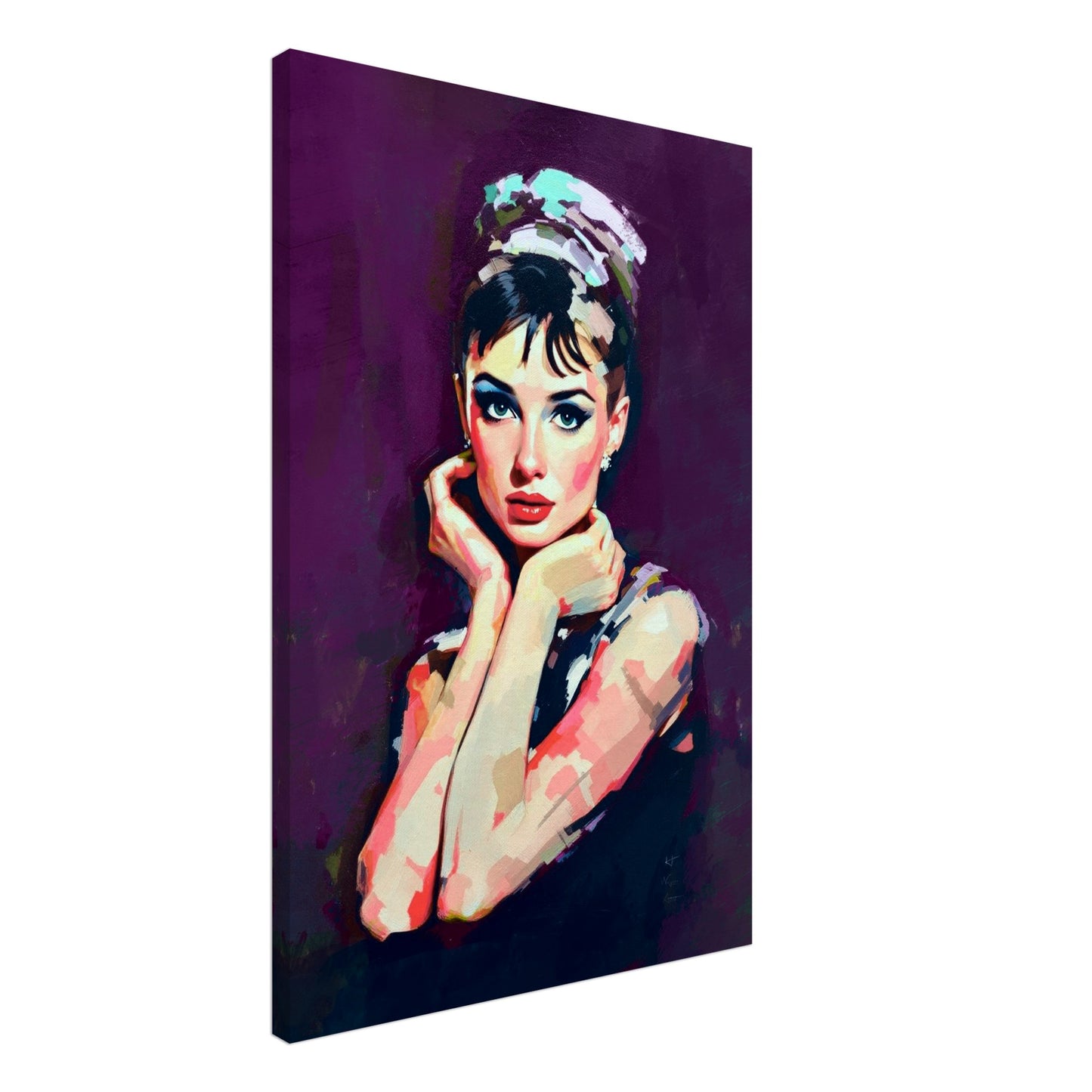 Audrey Hepburn Painting Art Print 60x90 cm 24x36″ Gallery Wrapped Canvas No Frame