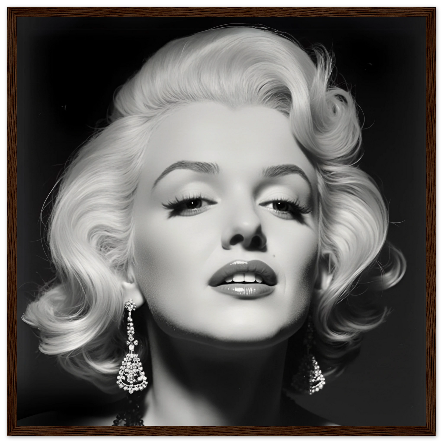 Marilynn Monroe Art Print Dark Brown Wood Frame 50x50 cm 20x20″ Museum-Quality Matte Paper Wooden Framed Poster