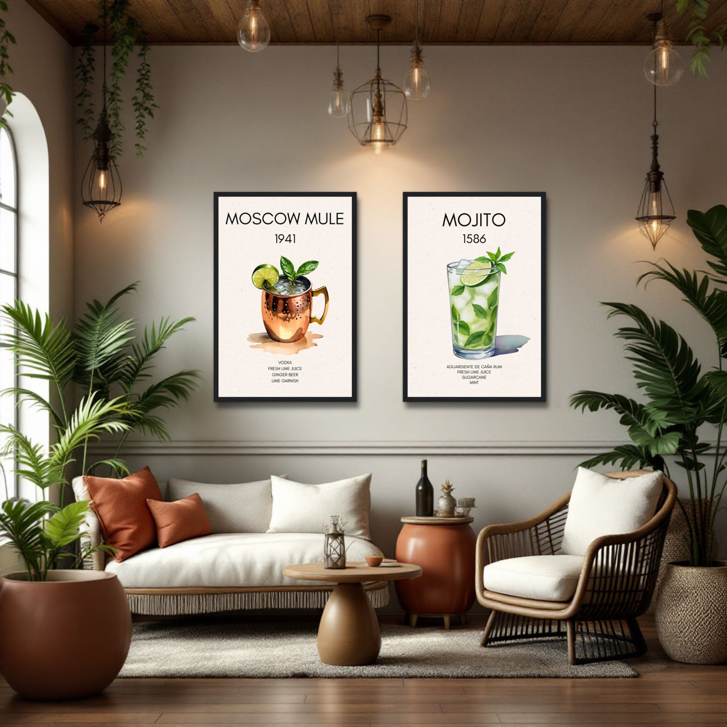 Moscow Mule Cocktail Bar Poster Print Black Wood Frame 30x45 cm 12x18″ Museum-Quality Matte Paper Wooden Framed Poster