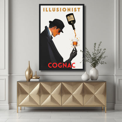 Vintage Illusionist Cognac Cocktail Bar Poster Print