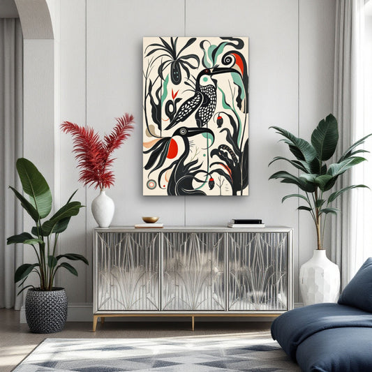 Mid-Century Modern Tropical Bird Art Print