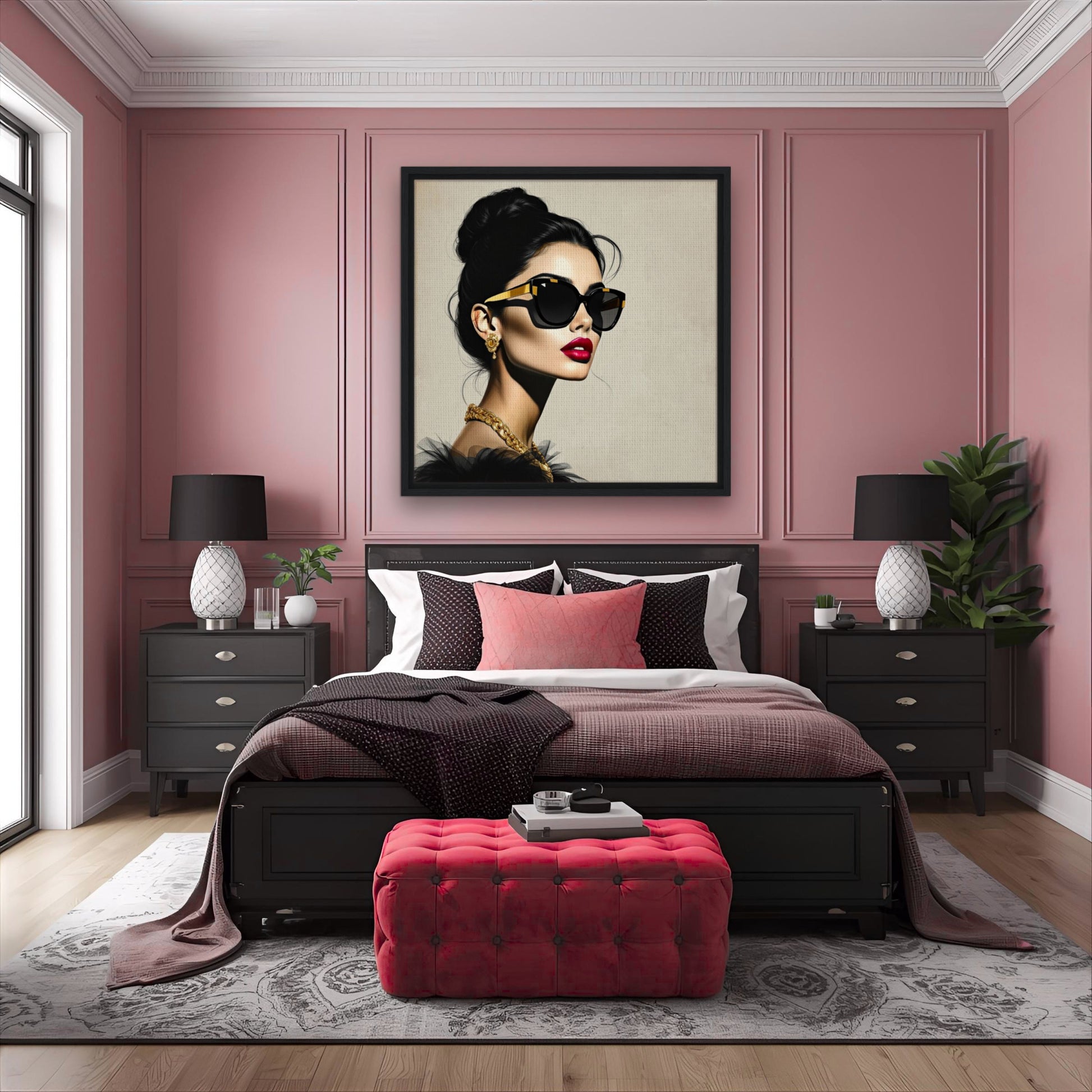 Golden Girl Chic Runway Model Art Print