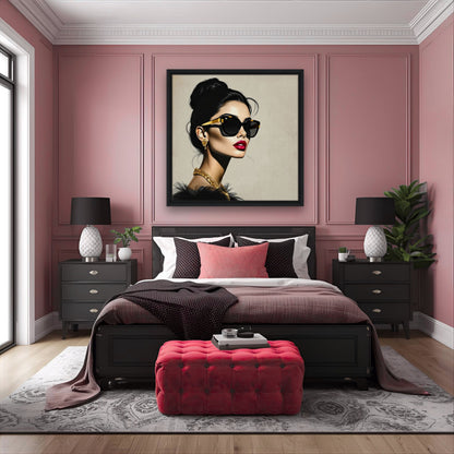 Golden Girl Chic Runway Model Art Print