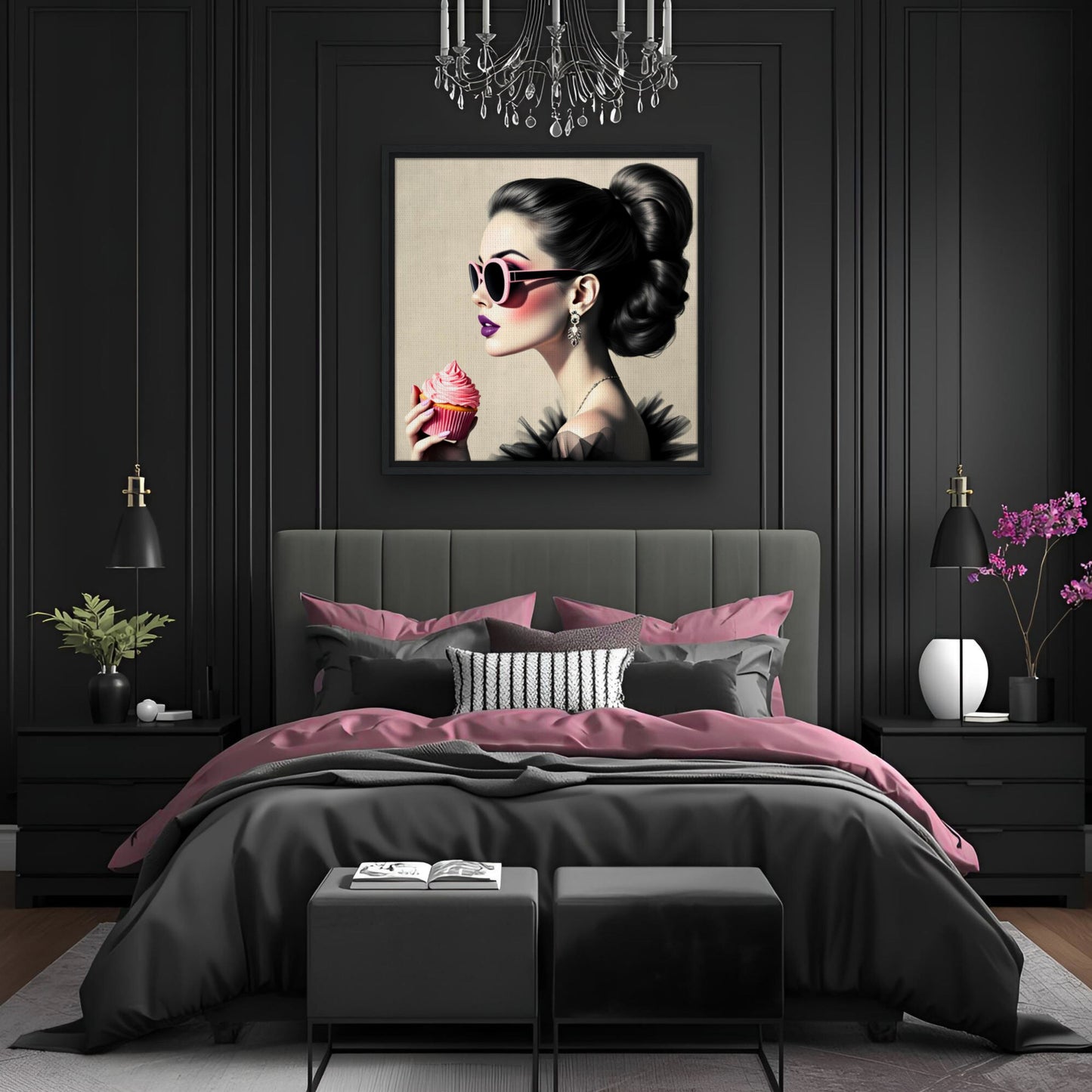 Retro Fashion Model Glam Cupcake Art Print