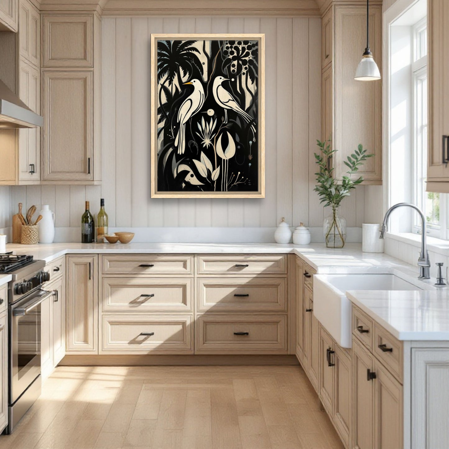 Black & White Minimalist Bird Art Print