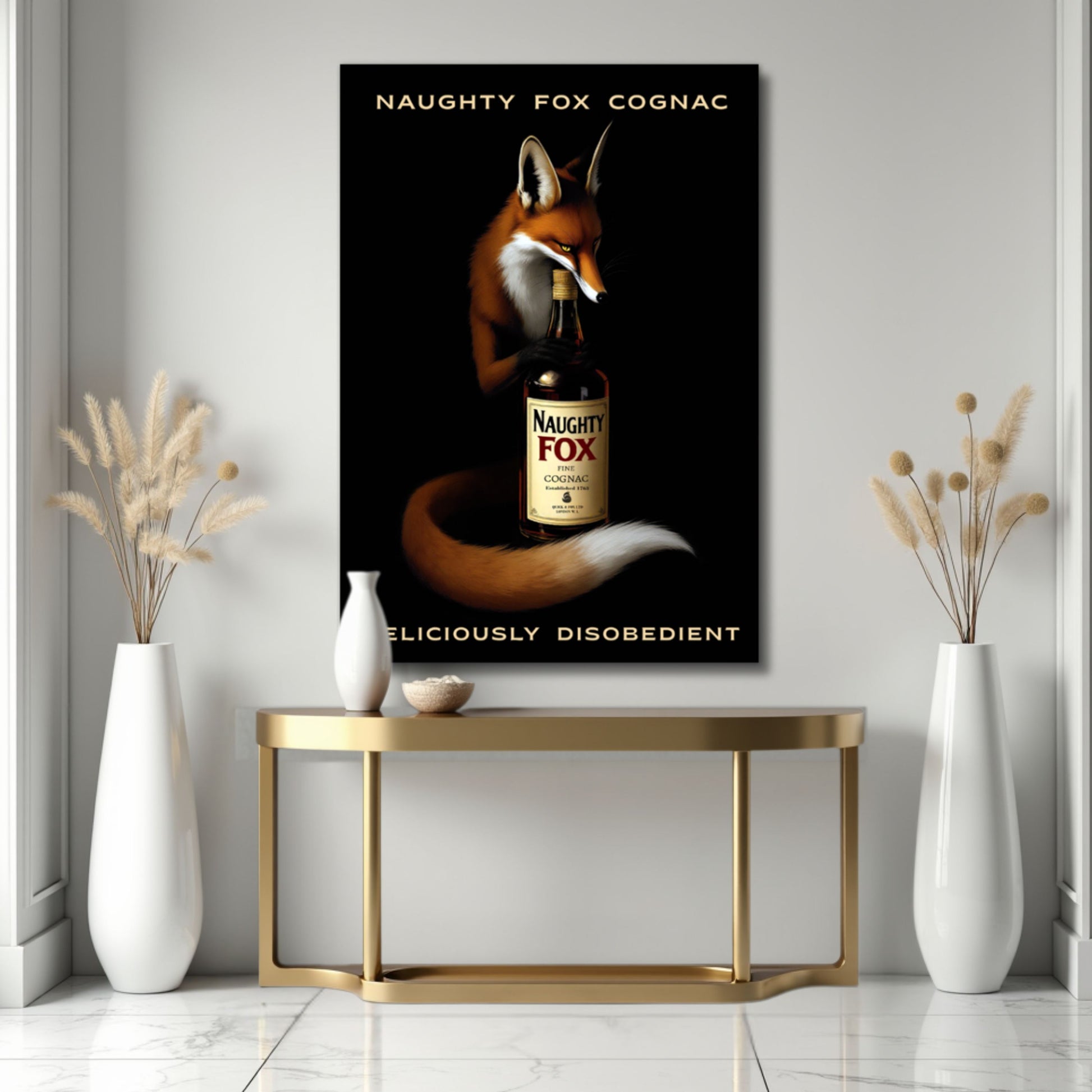 Fox Cognac Cocktail Bar Art Print