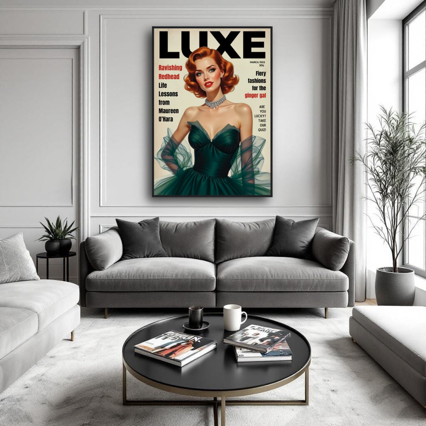 Maureen O'Hara Vintage Fashion Art Poster Print