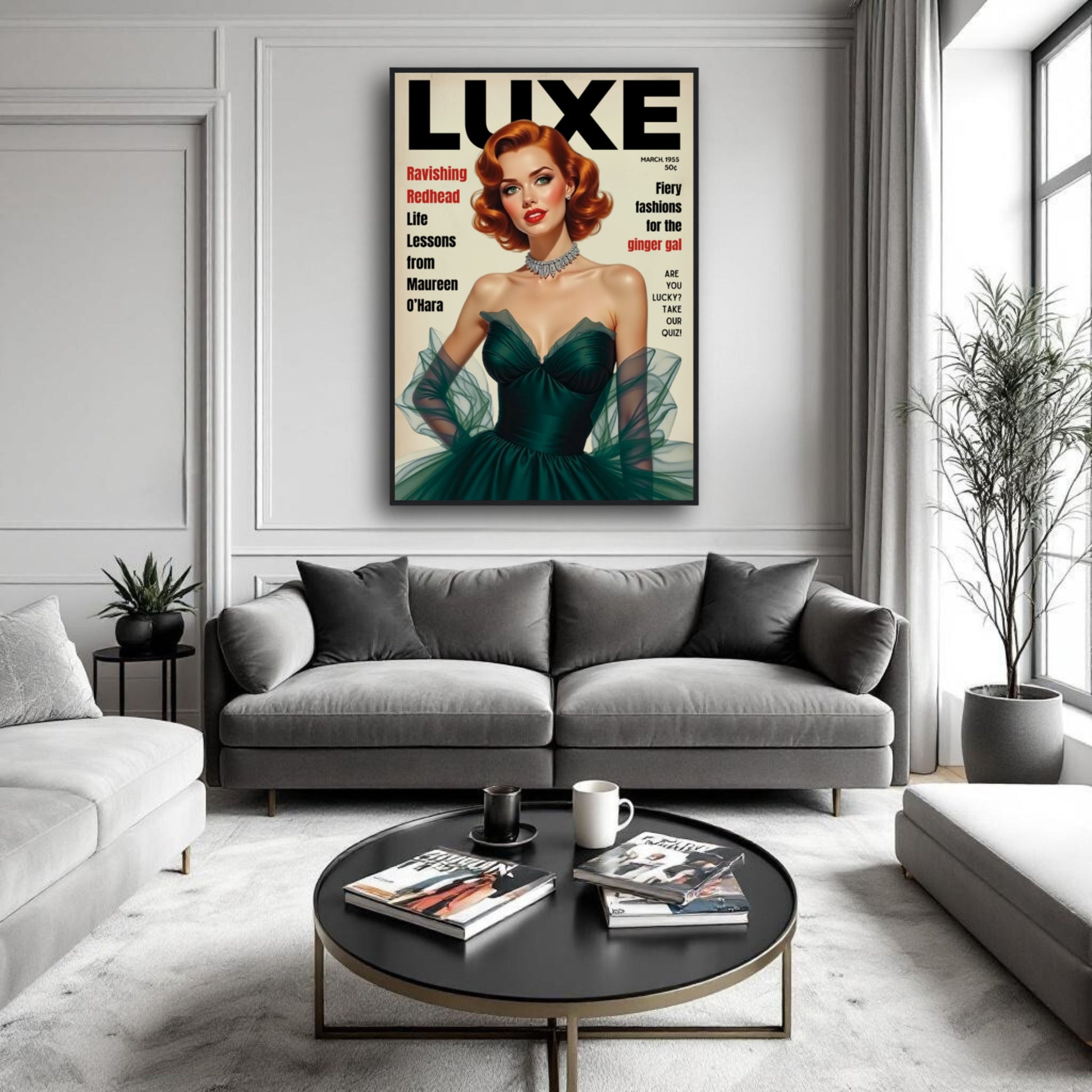 Maureen O'Hara Vintage Fashion Art Poster Print