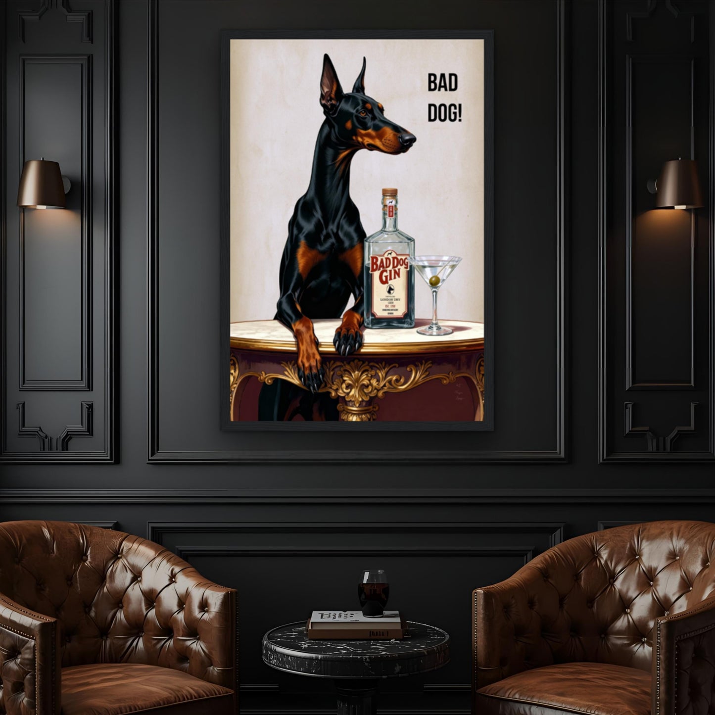 Bad Dog Gin Cocktail Bar Art Print