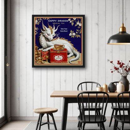 Happy Dragon Tea Art Print