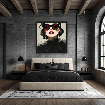 Paris Glam 80s Fashion Model Art Print