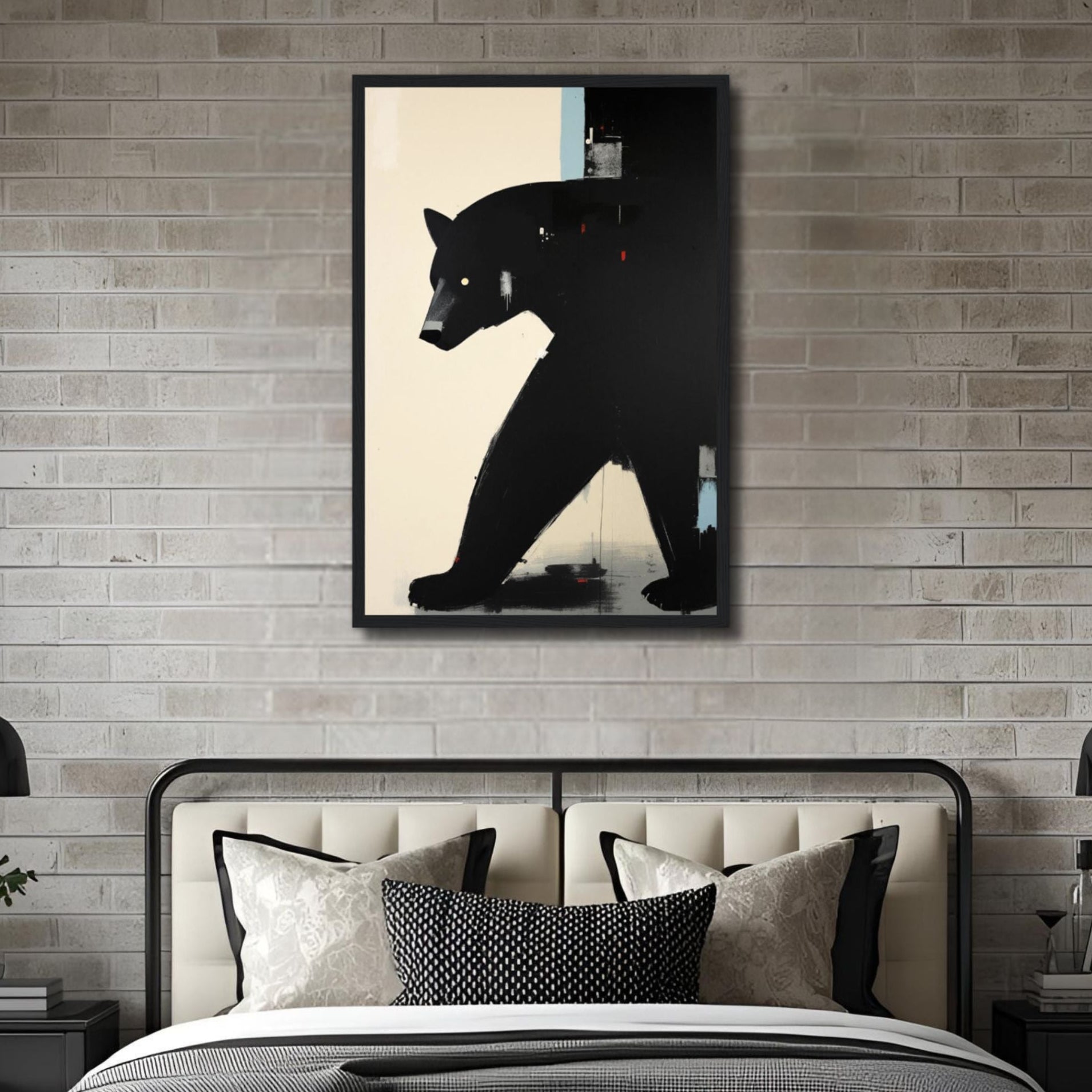 Abstract Black Bear Art Poster Print