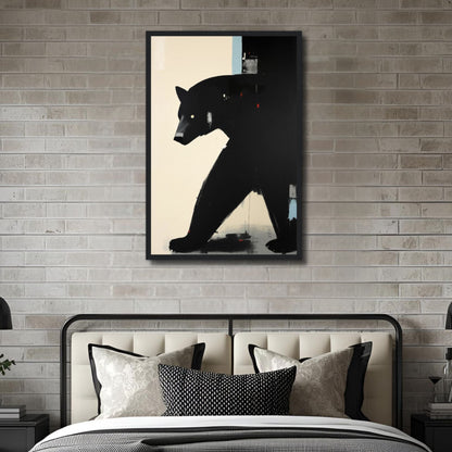 Minimalist Abstract Black Bear Art Poster Print