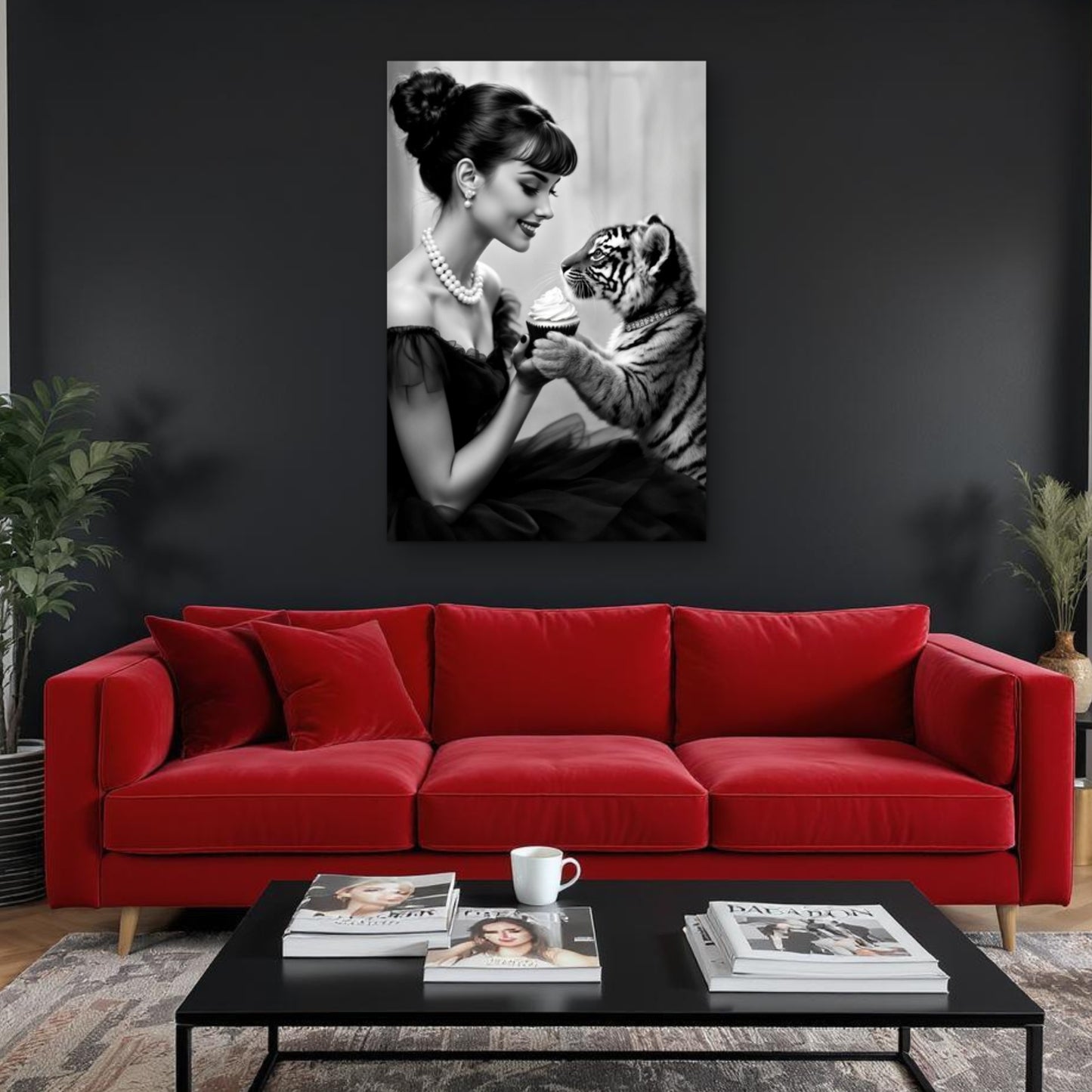 Audrey Hepburn Tiger Cub Art Print