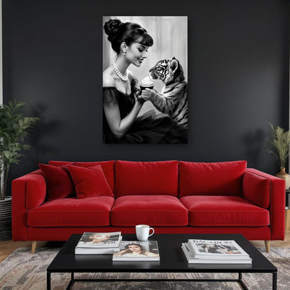 Audrey Hepburn Tiger Cub Art Print