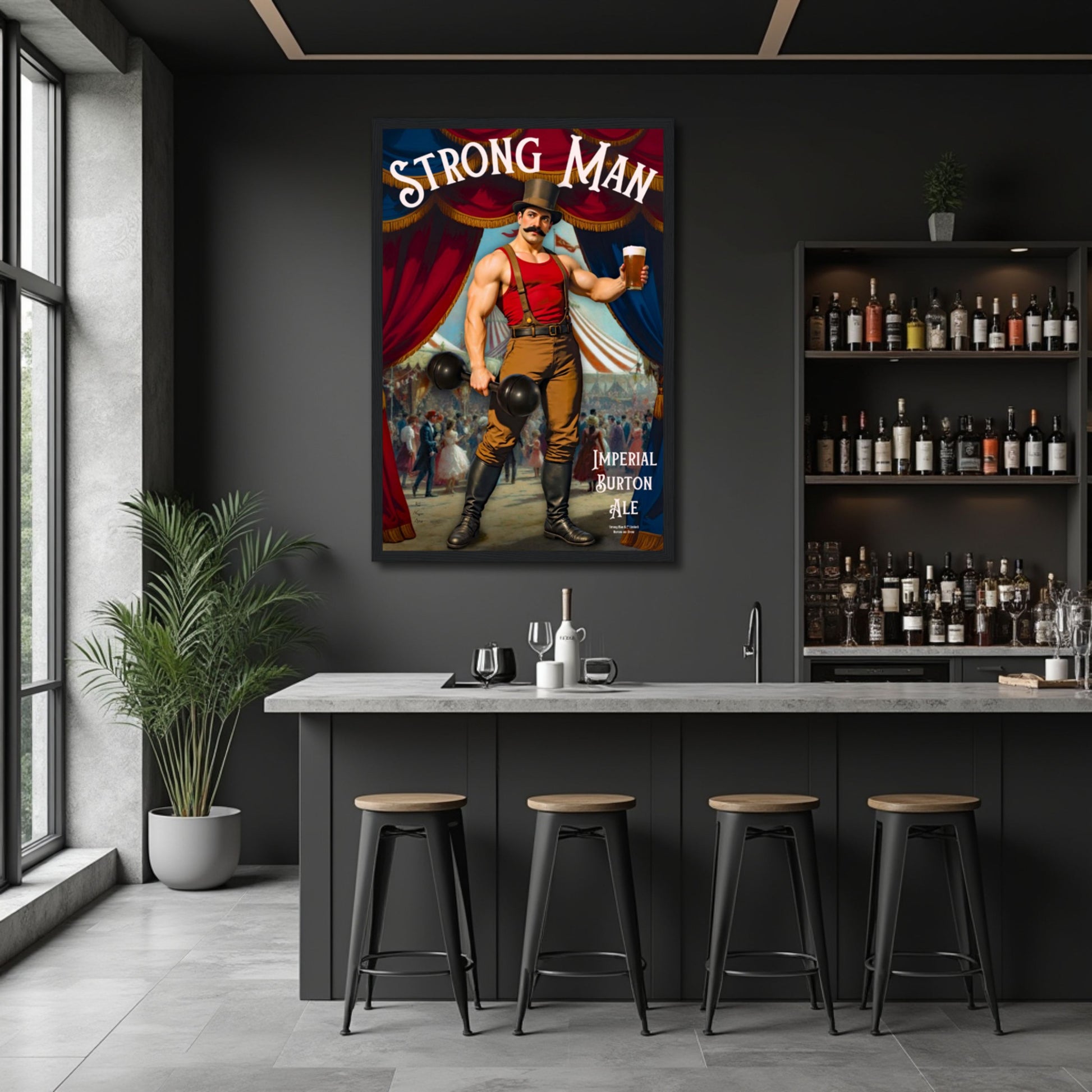 Vintage Victorian Circus Strongman Ale Art Print