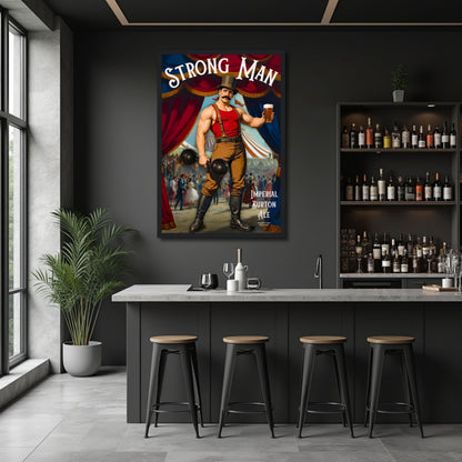 Vintage Victorian Circus Strongman Ale Art Print